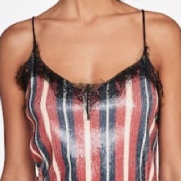 Zara Basic Sequin Patriotic Stripe Tank NEW - Picture 2 of 12